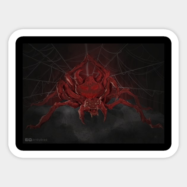 The Red Devil Spider Sticker by BRed_BT